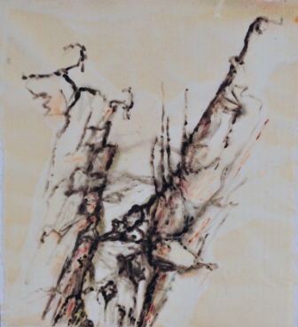 W02 Schlucht,Pinselze,48x43,2002