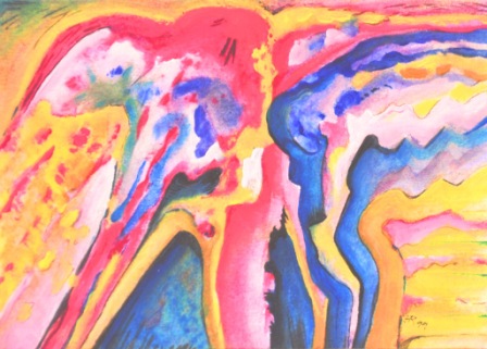 Wohne Titel - Guache, 10,5 x 15 cm, 1999